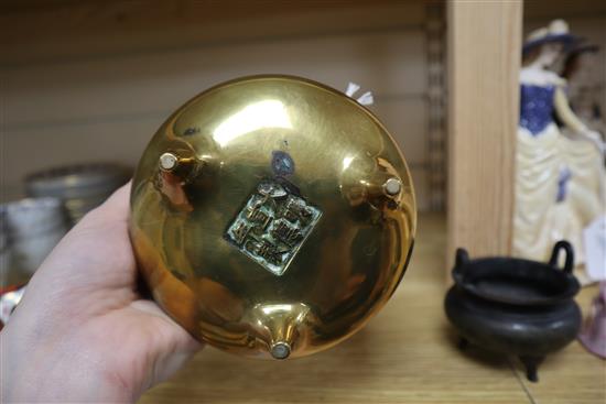 Two Chinese bronze tripod censers